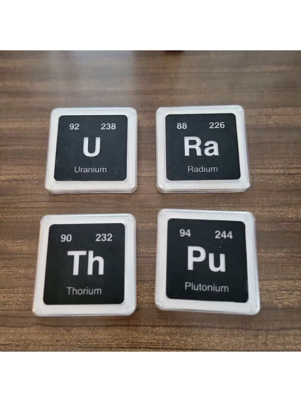 ThinkGeek Radioactive Elements Coaster Set - Radium, Plutonium, Uranium, Thorium - Picture 2 of 11